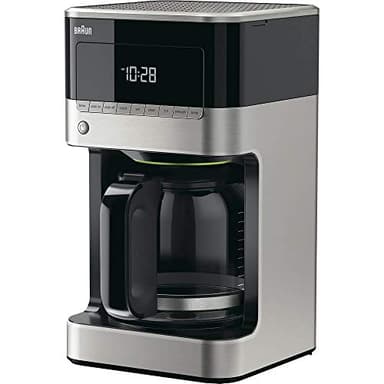 Braun BrewSense 12 Cup Drip Coffee Maker - Pause & Pour Mid Brew, Coffee Machine with 24-Hour Timer & Clock, Bold & Regular Strength, 1-4 Cup Functions, Self Clean, Auto Shutoff, Stainless Steel - Image 1