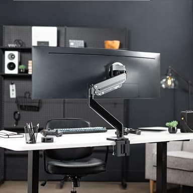 VIVO Premium Aluminum Monitor Arm for Ultrawide Screens up to 49 inches and 33 lbs, Heavy Duty Single Desk Mount, Pneumatic Height, Max VESA 100x100, Black, STAND-V101G1 - Image 9