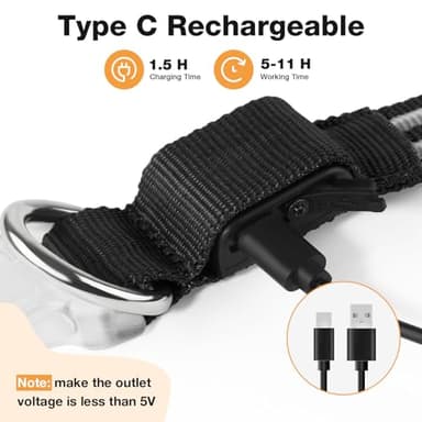 Light Up Dog Collar Rechargable,Reflective LED Collars for Small Medium Large Dogs,Lighted Dog Collars Lights for Night Walking-Waterproof,Black,S - Image 4