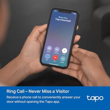 Tapo by TP-Link Smart Video Doorbell Camera with Chime, Battery or Wired, 2K QHD Color Night Vison, No Monthly Fee, 180° Ultra-Wide Head-to-Toe View, Ring Call, Free AI Detection, Local Storage (D225) - Image 5