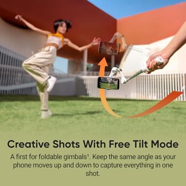 Insta360 Flow 2 Pro Creator Bundle White - Foldable AI Phone Gimbal, Apple DockKit, 360º Pan Tracking, Free Tilt Mode, Built-In Tripod/Selfie Stick, Portable Vlog/Travel Stabilizer, Spotlight, MagSafe - Image 6