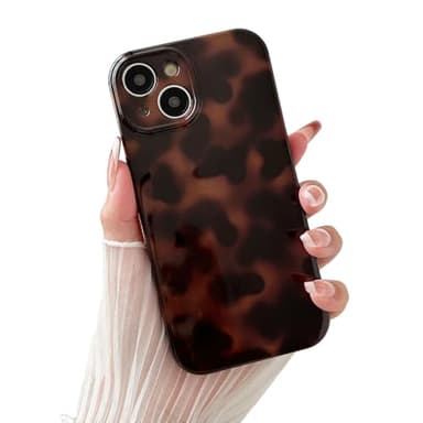 Huahuacase Compatible with for iPhone 14 Case, Tortoise Shell Chic Amber Brown Print Leopard, Classic Soft TPU Protective Shockproof Case for iPhone 14 6.1 ''Color2 - Image 1