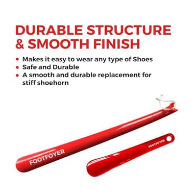 Footfoyer Long shoehorn that is comfortable to wear and has a handle is ideal for both men and women (Red(SNL)) - Image 7