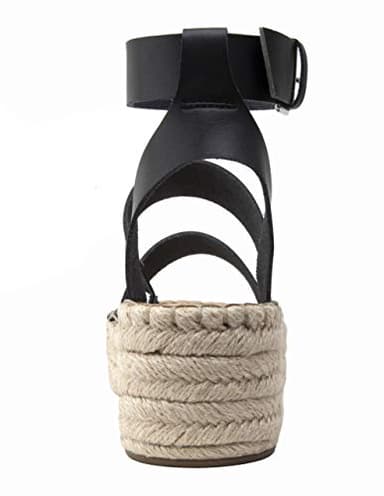 The Drop Women's Listilla Espadrille Flatform Ankle Strap Sandal Wedge, Faux Leather Black, 12 - Image 4
