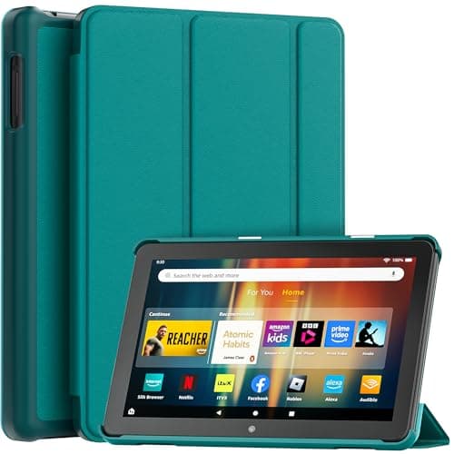 New Amazon Fire HD 8 Tablet Case (12th/10th Generation, 2024/2022/2020 Release), Lainergie Slim Light Smart Trifold Stand PU Lether Cover with Auto Wake/Sleep Incompatible with Old Version, Emerald - Image 1