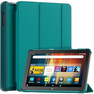 New Amazon Fire HD 8 Tablet Case (12th/10th Generation, 2024/2022/2020 Release), Lainergie Slim Light Smart Trifold Stand PU Lether Cover with Auto Wake/Sleep Incompatible with Old Version, Emerald - Image 1
