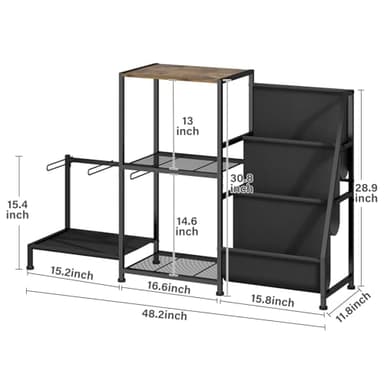 Wisdom Star Guitar Stand for Multiple Guitars with Amp Shelf and Table, 3-layer Vinyl Record Storage Rack, Display Rack for Music Room - Image 8