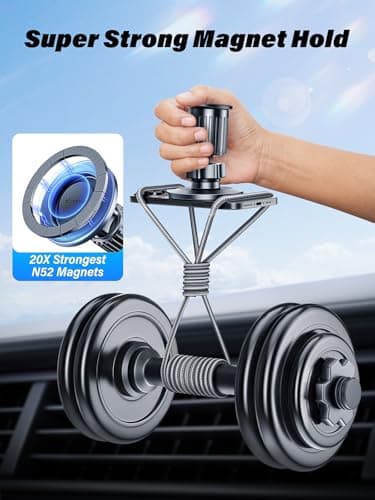 Rorhxia [Military-Grade] Magnetic Phone Holder for Car [Upgraded Strongest Magnet Power] Car Magnet Phone Mount, Air Vent Hands-Free Mag-Safe Cell Phone Holder Fit for iPhone 16 15 14 13 Pro Plus Max - Image 2