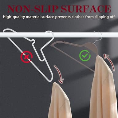 ELONG HOME Plastic Clothes Hangers, Upgraded Rubber Non Slip Plastic Hangers, Non Velvet Durable Slim Clothing Hangers, 17.7 Inches Wide for Adults Clothes, 20 Pack - Image 5