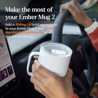 Ember Temperature Control Smart Mug 2, 10 Oz, App-Controlled Heated Coffee Mug with 80 Min Battery Life and Improved Design, White (Renewed) - Image 4