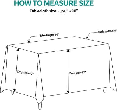 Surmente 5 Pack White Rectangle Tablecloth 90 x 156-inch Rectangular Polyester Table Cloth for Weddings, Banquets, or Restaurants - Image 3