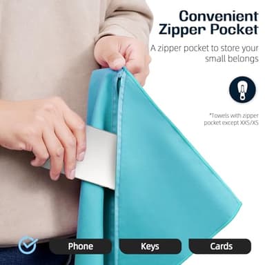 BAGAIL Camping Towel with EVA Case, Compact & Ultra Soft Microfiber Travel Towel - Super Absorbent & Lightweight Quick Dry Towels for Sports, Beach, Gym, Backpacking, Hiking and Yoga - Lake Blue, XXL - Image 4