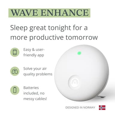 Airthings 322 Wave Enhance -Indoor Air Quality Monitor for CO2, VOC, Humidity, Temp, Pressure plus Noise & Light Sensors - Monitors Conditions for Sleep in Bedrooms & for Concentration in Home Offices - Image 4