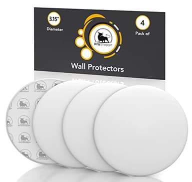 Door Stoppers - Large 3.15" (4 PCS) - Door Stoppers for Wall with Strong Back Adhesive - Quiet and Shock Absorbent Silicone Wall Protectors from Door Knobs - Protects Every Surface - White - Image 1