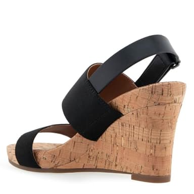 Aerosoles Women's Phoenix Wedge Sandal, Black Elastic, 9.5 - Image 6