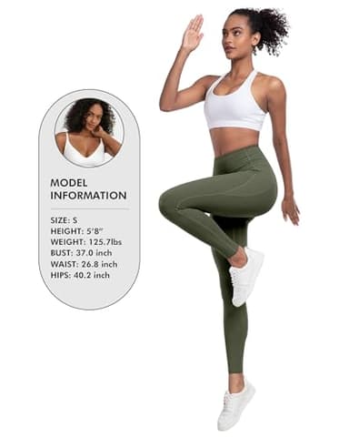 LZYVOO Leggings with Pockets for Women, 6 Packs Soft High Waisted Tummy Control Workout Yoga Pants(BlackGrayNavyWineGreenBrown-2XL) - Image 6