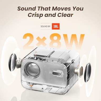 [Sound by JBL & Seamless Autofocus] Yaber 1080P Projector with WiFi 6 and Bluetooth, Portable Outdoor Movie Projector, Home Theater Projector for iPhone/TV Stick/HDMI/USB/Laptop/PS5-Gray - Image 4