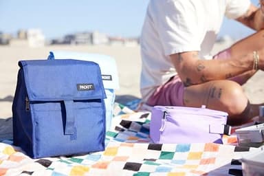 Packit® Freezable Lunch Bag, True Blue, Built with ECOFREEZE® Technology, Foldable, Reusable, Zip and Velcro Closure with Buckle Handle, Designed for Work Lunches and Fresh Lunch On the Go - Image 7