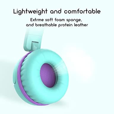 IMYB V1 Kids Headphones, Wired Stereo Foldable Tangle-Free 3.5mm Adjustable On-Ear Headphones for Kids for School/Toddlers/Childrens/Teens/Boys/Girls/Ipad/Tablet/Kindle/Phones/Travel/Plane (Green) - Image 4