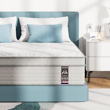 Queen Mattress 14 inch, Medium Firm Hybrid Mattresses with Cooling Gel Memory Foam, Queen Mattress in a Box, Independent Spring for Motion Isolation, Pressure Relief & Upgraded Support, CertiPUR-US - Image 8