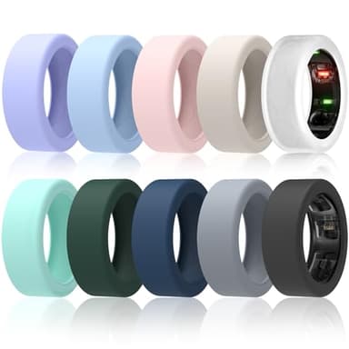 SZJCLTD 10 Pack Ring Covers for Oura & Galaxy Rings, Anti-Scratch Elastic Silicone Covers for Working Out & Gym - Image 1