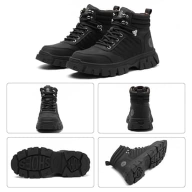 Waterproof Steel Toe Boots For Men-6 Inch Comfortable Mens Safety Work Boots Indestructible Steel Toe Shoes Lightweight Non Slip Puncture Resistant Industrial Construction Boot,Black,Size 10 men - Image 6