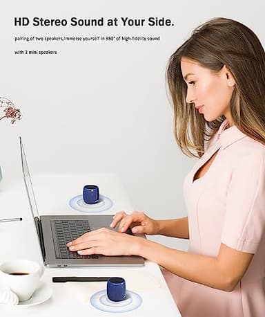 Small Speaker, Bluetooth Speaker with 360°HD Stereo Sound and Robust Bass, Mini Speakers with Hands-Free Call, IP67 Waterproof, Portable Speakers for Shower, Room, Car, Trip, Ideal Gift for Men, Women - Image 7