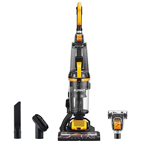 Eureka Powerful Upright Vacuum Cleaner for Home Pet Hair, Lightweight Household Upright Vacuum for Carpet and Hard Floor, MaxSwivel Pro NEU350 with Pet Tool, Yellow - Image 1