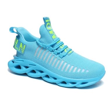 GSLMOLN Outdoor Breathable Mesh Knited Jogging Athletic Running Shoes Sky Blue Size 8.5-9 - Image 2