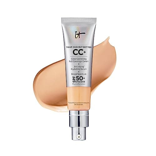 IT Cosmetics CC+ Cream (Neutral Medium) - Natural Full Coverage Foundation With SPF 50+, Color Corrector & Anti-Aging Hydrating Serum, Hyaluronic Acid + Peptides, Lightweight - 1.08 fl oz - Image 1