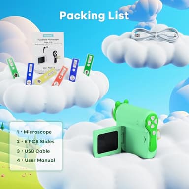 Hideal HP60 IPS Microscope for Kids: [Auto On & Off] [3-in-1] 2" Portable Handheld Microscope Miniscope, Pocket Mini Scope Educational Science Kit, Christmas Birthday Gifts for Kids, PC View, Green - Image 9