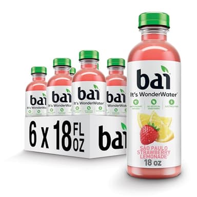 Bai Antioxidant Infused Water Beverage, São Paulo Strawberry Lemonade, with Vitamin C and No Artificial Sweeteners, 18 Fluid Ounce Bottle, 6 Pack - Image 1