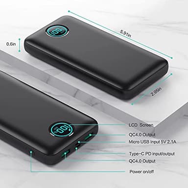 Portable Charger Power Bank 30,800mAh LCD Display Power Bank,25W PD Fast Charging +QC 4.0 Quick Phone Charging Power Bank Tri-Outputs Battery Pack Compatible with iPhone,Android etc(Black) - Image 2