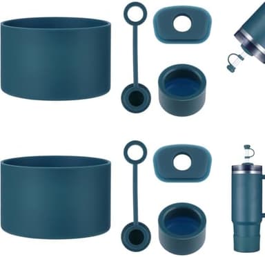 HYZ 8 Piece Accessories for Stanley Cup, Silicone Spill Proof Stopper Set and Protective Boot Including Straw Cover Cap for Stanley H2.0 20oz 30oz 40oz Tumbler, Blue Spruce - Image 3