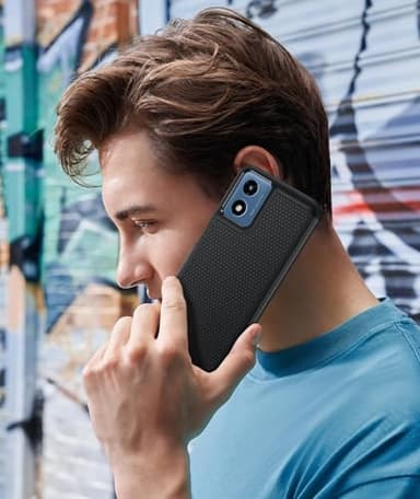 FNTCASE for Motorola Moto G-Play-2024 Case: Dual Layer Protective Heavy Duty Cell Phone Cover Shockproof Rugged with Non Slip Textured Back - Military Protection Bumper Tough (Black) - Image 7