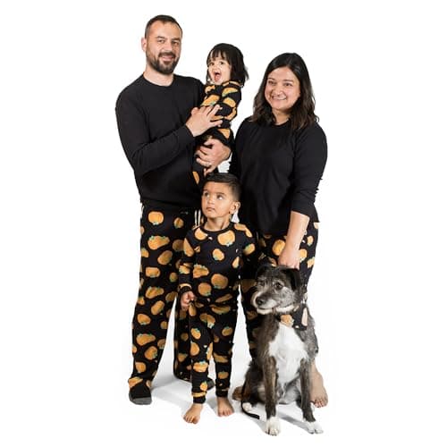 Burt's Bees Baby Baby 1-Piece Family Christmas Pajamas Matching Sets-Organic Cotton PJs for Kids, Toddlers, Adults, Midnight Pumpkins, 24 Months - Image 1