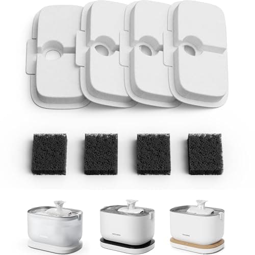 PETLIBRO 4 Packs Replacement Filters for Dockstream Cat Water Fountain PLWF105/PLWF115/PLWF005, 2 Months Set of Replacement Filters for Ultra Quiet Pet Water Fountain - Image 1