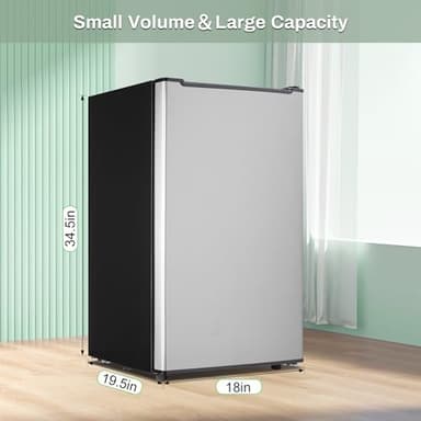 Upright Freezer 3.6 Cubic Feet, Mini Freezer with Removable Baskets, 3 Level Adjustable Temperature from -13°F to 23°F, Manual Defrosting, Reversible Stainless Steel Door, Suitable for Home, Silver - Image 3