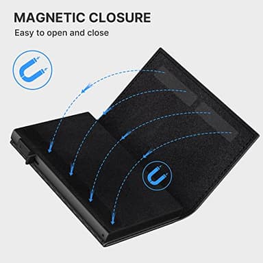 Mens Smart Wallet Card Holder for AirTag: Leather, Compatible with Apple Air Tag, RFID Blocking, Slim, Carbon Fiber, Minimalist - 9-14 Card Capacity | ID Window | Cash Slot (Black) - Image 8