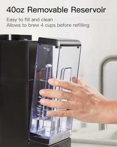 Tastyle Single Serve Hot & Iced Coffee Maker with Strong Brew, 40oz Removable Reservoir, 6 Brew Sizes, Compatible with K Cup and Grounds, Compact for Home, Office, RV and Dorm, Black (2.0 Version) - Image 3