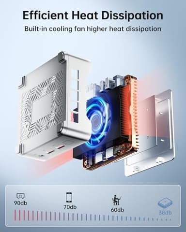 KAMRUI Essenx E2 Mini PC 11 Pro, 12th Gen Alder Lake N97(up to 3.6GHz) Micro PC (Beat N150/N100/N95), 16GB RAM 512GB M.2 SSD, Desktop Computers 4K Dual Display/USB3.2/WiFi/BT/LAN Small Computer - Image 5