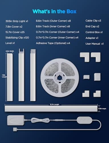 Govee RGBIC LED Strip Lights 32.8ft with Covers, Smart Lights Work with Alexa and Google Assistant, LED Diffuser Channel with LED Lights for Bedroom, Skirting Lines, Studio, Cabinet - Image 7