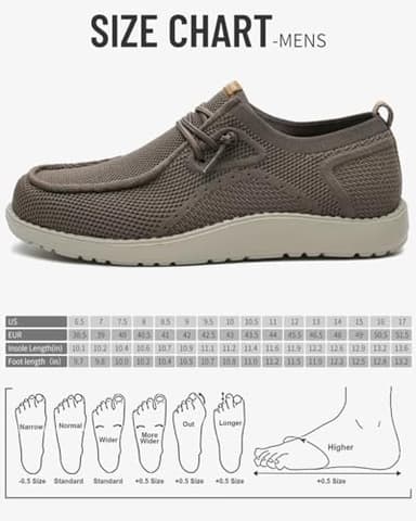 1TAZERO Men Slip On Shoes Wide Width Shoes Loafer Casual with Arch Support,Boat Shoes Orthopedic Men for Plantar Fasciitis(Khaki 10) - Image 6