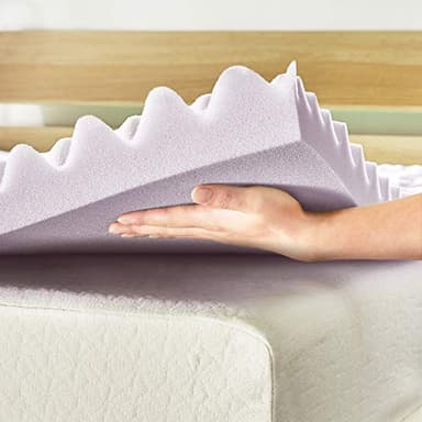 Mellow 3 Inch 5-Zone Memory Foam Mattress Topper, Soothing Lavender Infusion, Dorm Essentials, Queen - Image 5