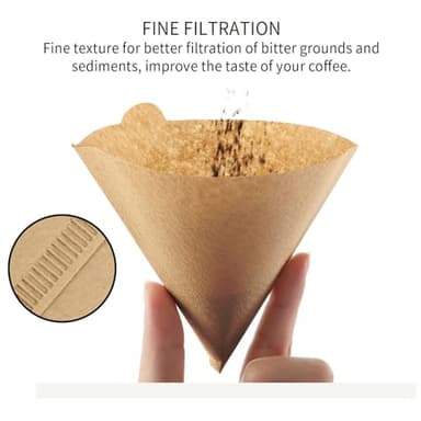 Coffee Filters, Size 02 Unbleached Cone Filters, 200 Count Disposable Natural Paper Filters 2-4 Cup, 02 Cone For Pour Over and Drip Coffee Maker - Image 3
