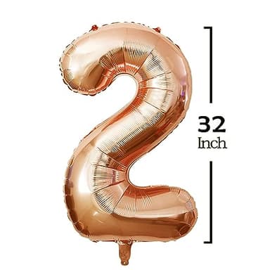 GOER 2025 Foil Number Balloons for 2025 New Year Eve Festival Party Supplies Graduation Decorations (Champagne Gold,32 Inch) - Image 2
