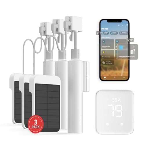 SwitchBot Blind Tilt Automatic Blind Opener 3-Pack & Hub 2- Smart Motorized Blinds with Bluetooth/IR Remote Control, WiFi Thermometer Hygrometer, Light Sensor, Work with Alexa, Google Home, HomeKit - Image 1