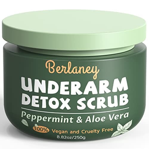 Armpit Detox Scrub 8.8 oz with Peppermint, Aloe Vera and Walnut Shell Powder, Underarm Scrub Helps on Removing Odor, Deep Cleanse & Exfoliating, also for Legs, Knee, Feet, Hands Whole Body - Image 1