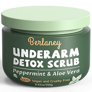 Armpit Detox Scrub 8.8 oz with Peppermint, Aloe Vera and Walnut Shell Powder, Underarm Scrub Helps on Removing Odor, Deep Cleanse & Exfoliating, also for Legs, Knee, Feet, Hands Whole Body - Image 1
