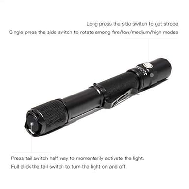ThruNite LED Flashlight Archer 2A V3, 500 Lumens Mini AA Flashlight with Lanyard, IPX8 Water-Resistant Dual Switch Outdoor Flash Light for Hiking, Camping, Everyday Use, EDC - CW - Image 5